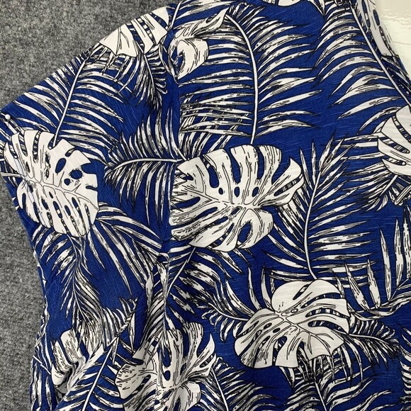 Ellos Palm Leaf Print Dress Size 5X Cotton Pockets Pull Cord Waist Knee Length - Picture 6 of 11